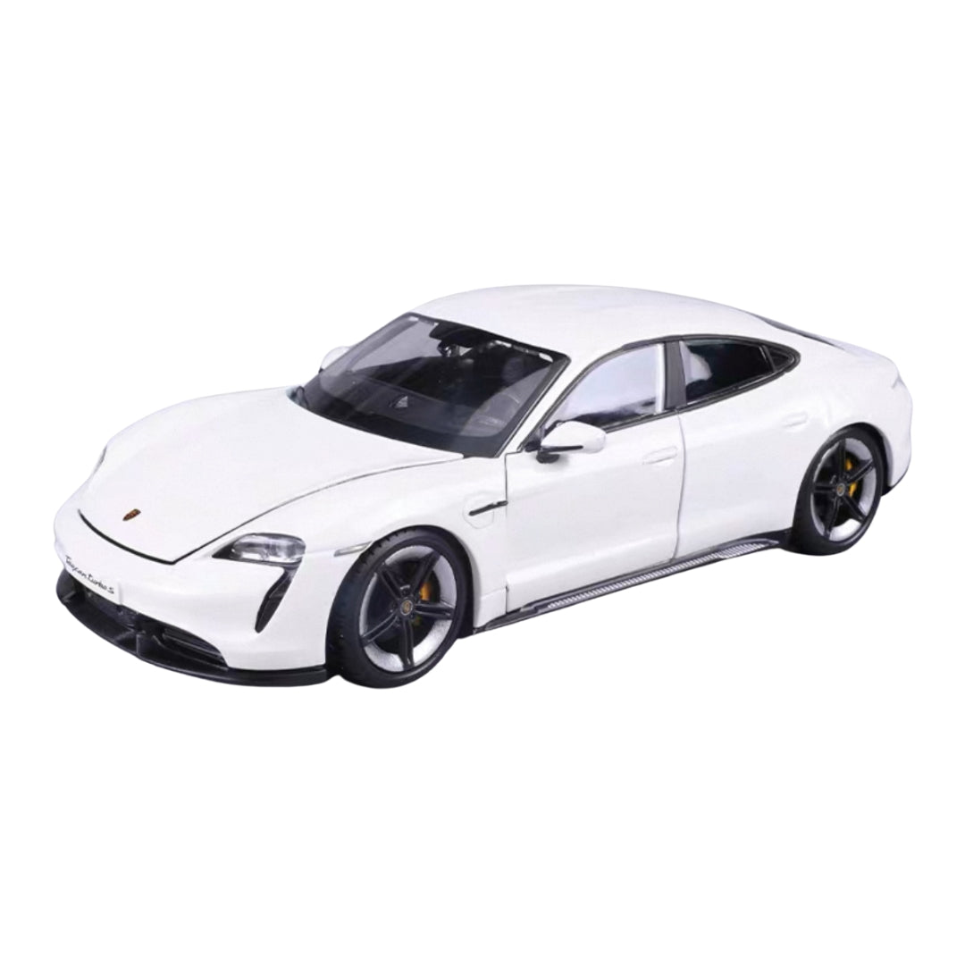PORSCHE TAYCAN TURBO S WHITE DIECAST MODEL