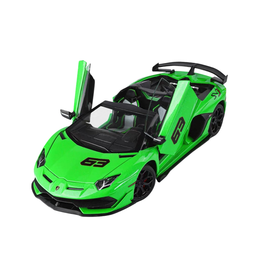 LAMBORGHINI AVENTADOR SVJ ROADSTER "63 EDITION" GREEN DIECAST MODEL