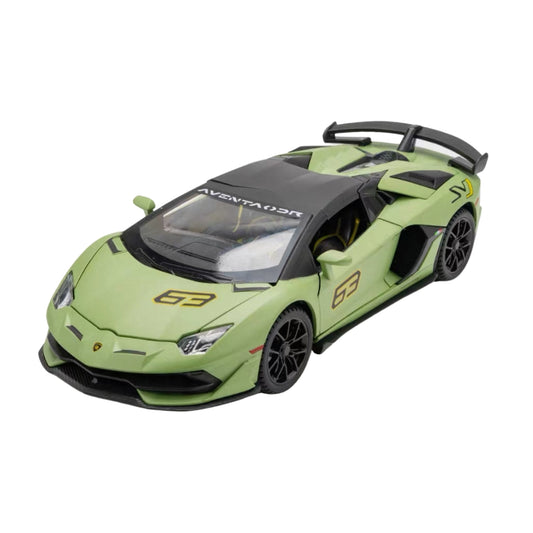 LAMBORGHINI AVENTADOR SVJ ROADSTER "63 EDITION" DARK GREEN DIECAST MODEL