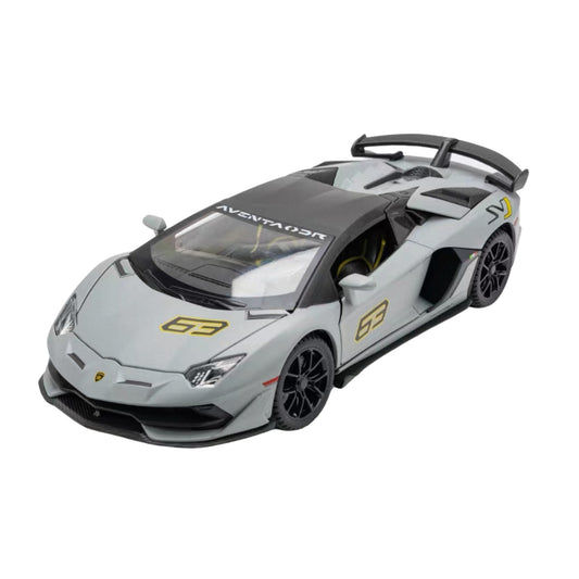 LAMBORGHINI AVENTADOR SVJ ROADSTER "63 EDITION" GREY DIECAST MODEL