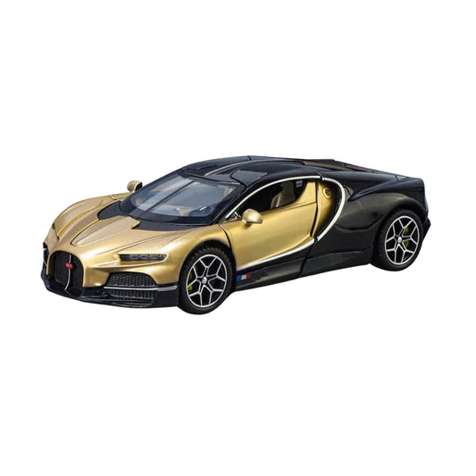 BUGATTI CHIRON BLACK GOLD DIECAST MODEL
